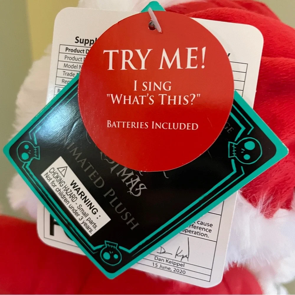 NWT Nightmare Before Christmas ANIMATED MUSICAL Jack Skellington Santa SEE VIDEO